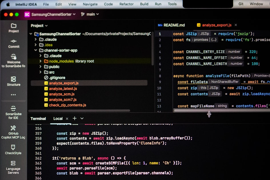 Computer screen displaying lines of code