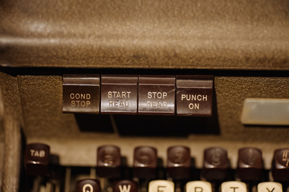 A close up of an old fashioned typewriter